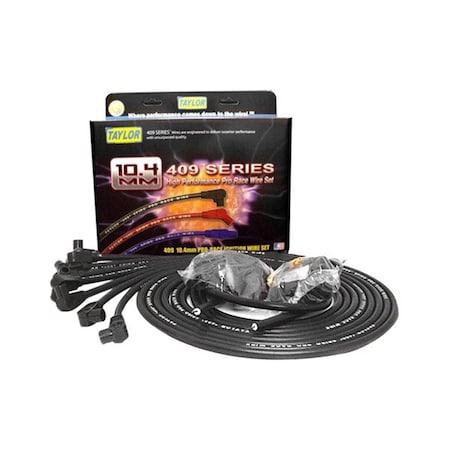 Taylor Cable 90 deg Spiro Pro Race Ignition Wire Set, Black for 8 Cylinders Engine 79051